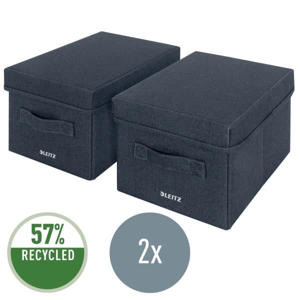 Leitz Kapaklı Kumaş Saklama Kutusu S - Küçük 2'li Paket