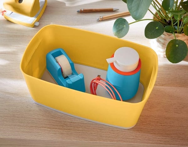 Leitz MyBox Cosy Small Ofis Düzenleyici Tepsili - Kapaklı Saklama Kabı - Sarı
