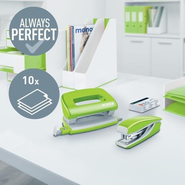 Leitz NeXXt WOW Mini Zımba ve Delgeç Seti - Yeşil - KOD:55612054