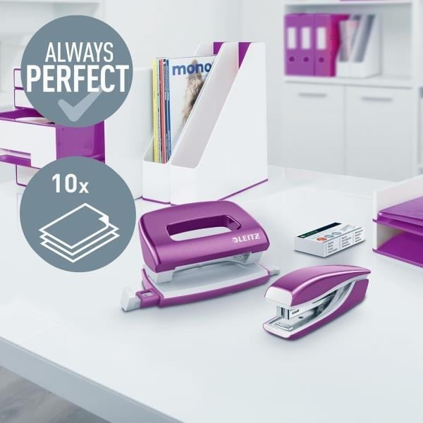 Leitz NeXXt WOW Mini Zımba ve Delgeç Seti - Mor - KOD:55612062