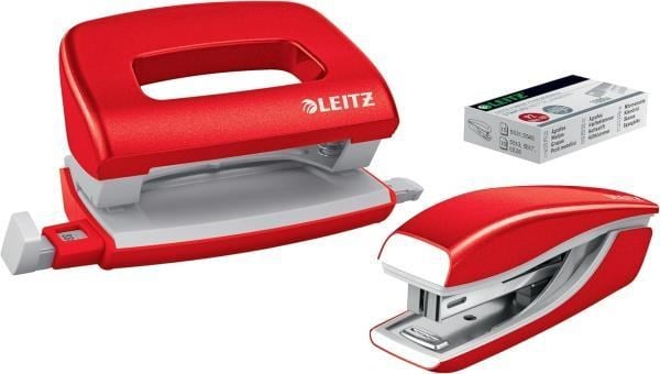 Leitz NeXXt WOW Mini Zımba ve Delgeç Seti - Kırmızı - KOD:55612026
