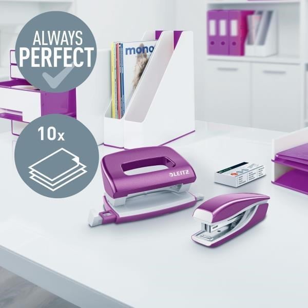 Leitz NeXXt WOW Mini Zımba ve Delgeç Seti - Mor - KOD:55612062