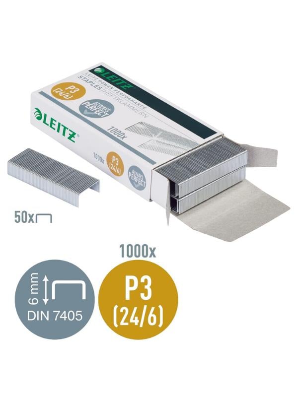 Leitz Power Performance P3 Zımba Telleri (No:24/6 – 1000 Adet)
