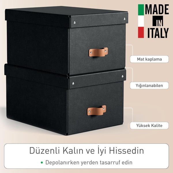 Leitz Puro Kapaklı Saklama Kutusu 17 Litre 2'li Paket Siyah Renk - KOD:61490095