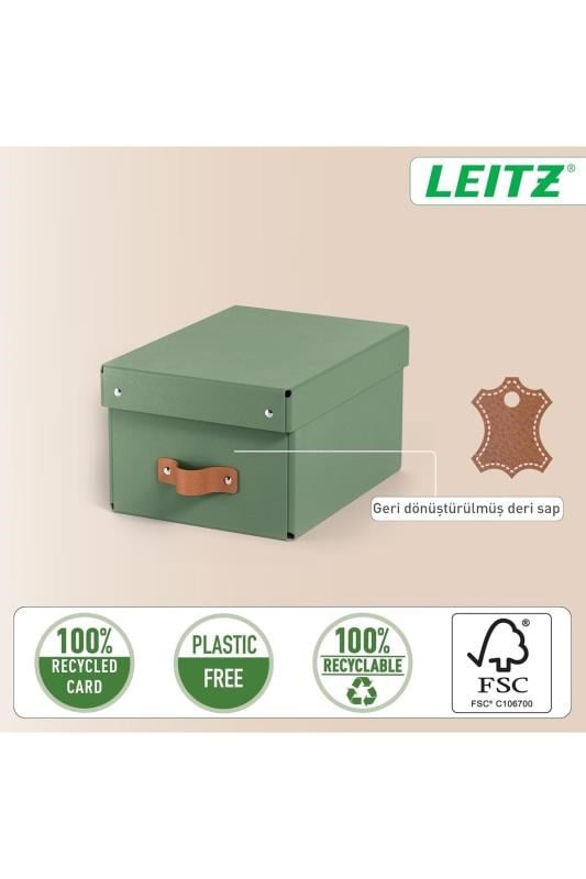 Leitz Puro Kapaklı Saklama Kutusu 7 Litre 2'li Paket Yeşil  Renk - KOD:61470050