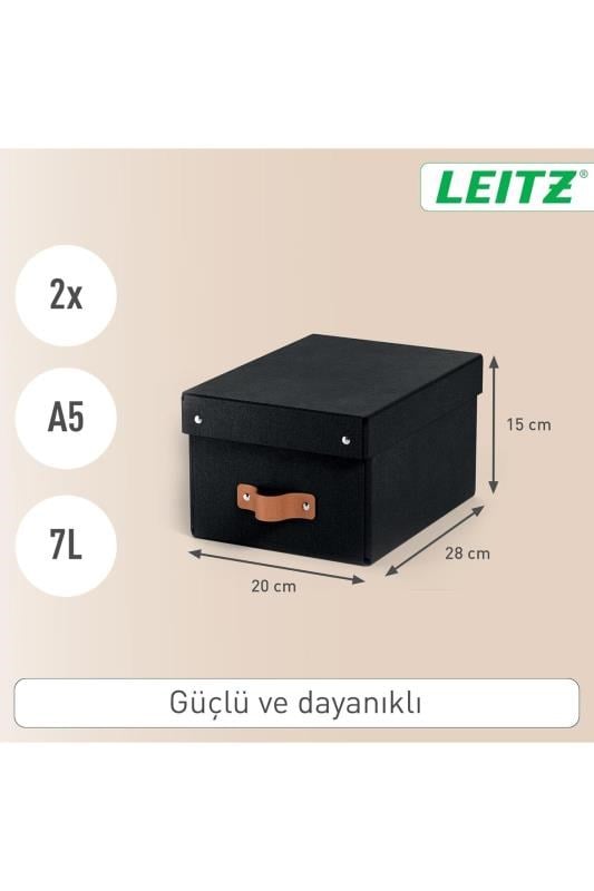 Leitz Puro Kapaklı Saklama Kutusu 7 Litre 2'li Paket Siyah  Renk - KOD:61470095