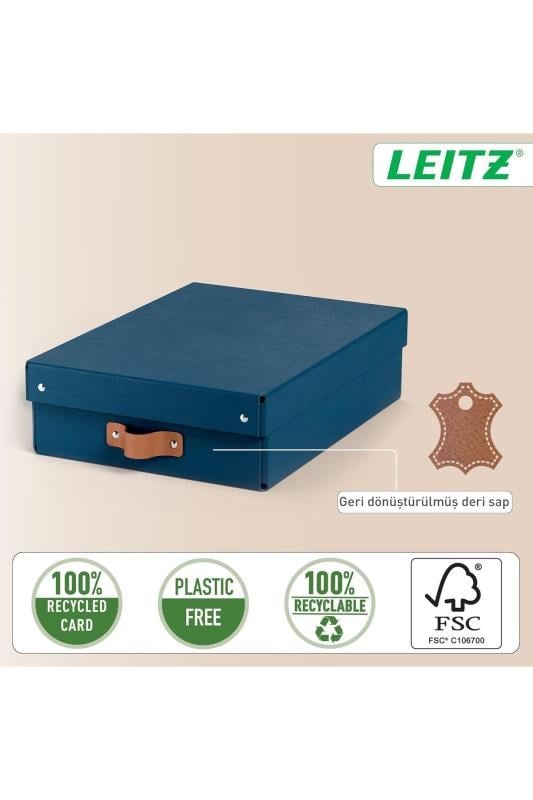 Leitz Puro Kapaklı Saklama Kutusu 8 Litre 2'li Paket Mavi Renk - KOD:61480068