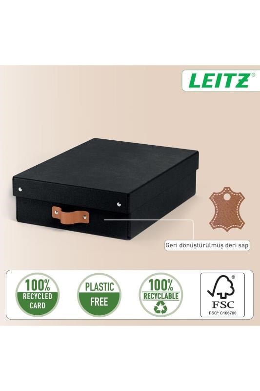 Leitz Puro Kapaklı Saklama Kutusu 8 Litre 2'li Paket Siyah Renk - KOD:61480095