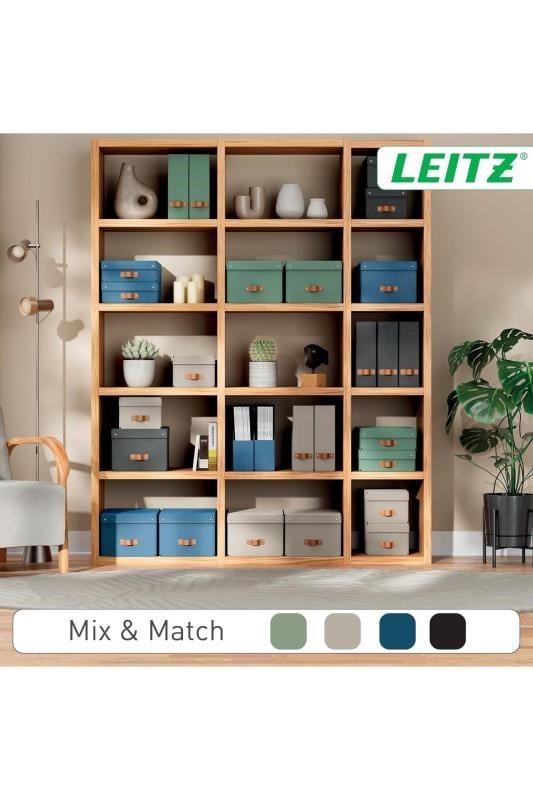Leitz Puro Kapaklı Saklama Kutusu 8 Litre 2'li Paket Siyah Renk - KOD:61480095
