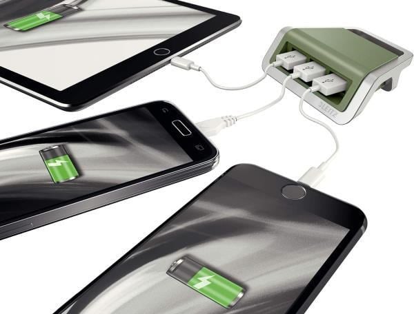 Leitz Style 6207-28 3 in USB Şarj Cihazı, Kırmızı