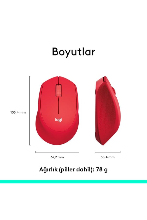Logitech 910-004911 M330 Silent Sessiz Plus Kablosuz Red Kırmızı Mouse