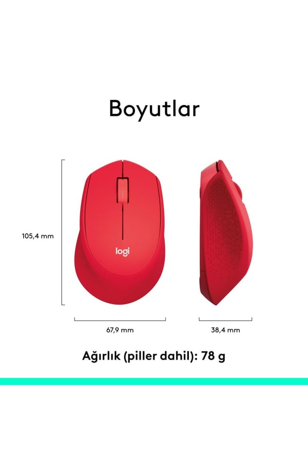Logitech 910-004911 M330 Silent Sessiz Plus Kablosuz Red Kırmızı Mouse