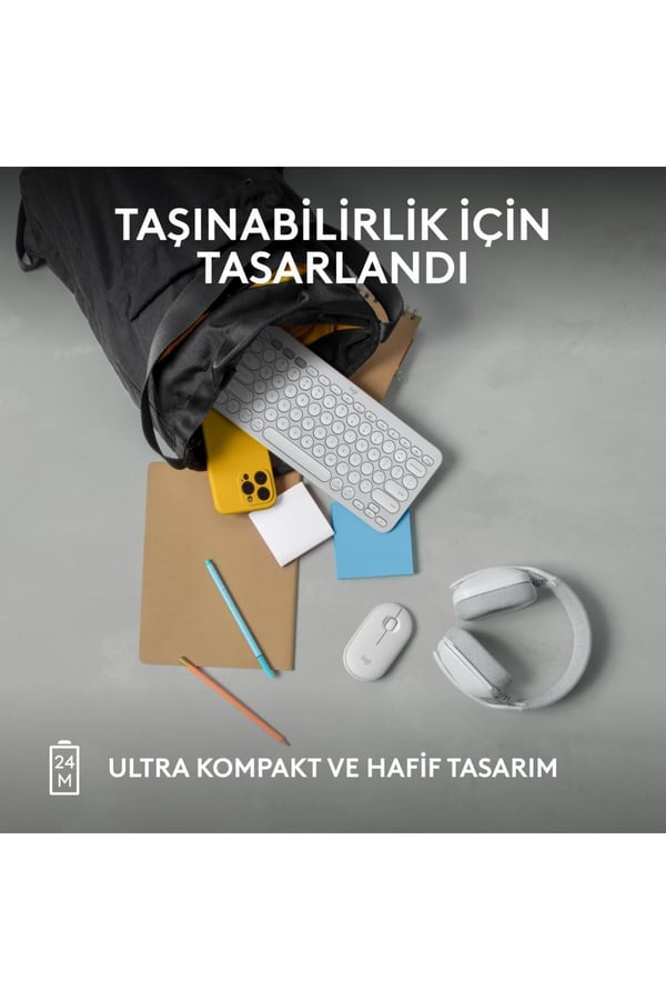 Logitech 910-007013 M350S Pebble 2 Beyaz Bluetooth Optik Mouse