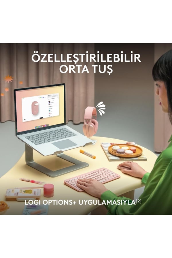 Logitech 910-007013 M350S Pebble 2 Beyaz Bluetooth Optik Mouse