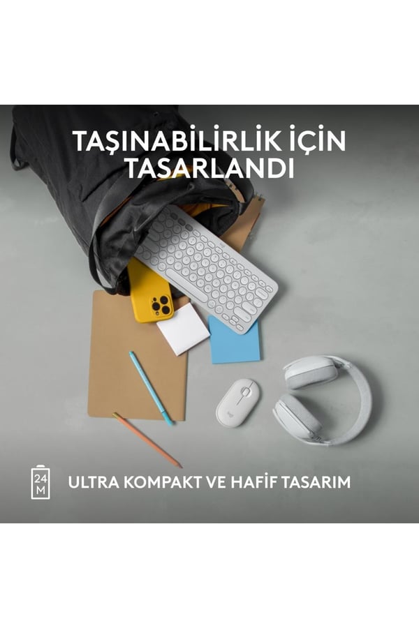 Logitech 910-007013 M350S Pebble 2 Beyaz Bluetooth Optik Mouse