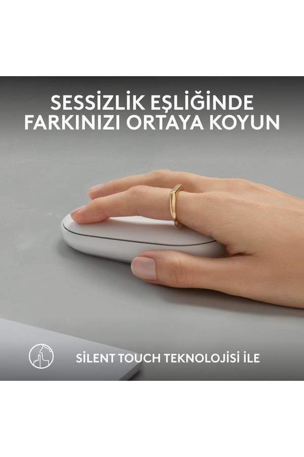 Logitech 910-007013 M350S Pebble 2 Beyaz Bluetooth Optik Mouse