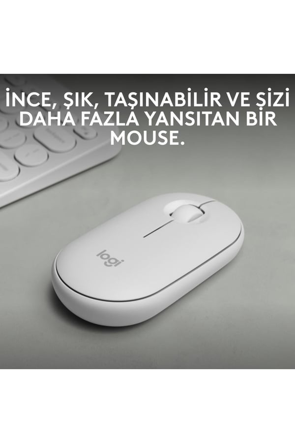 Logitech 910-007013 M350S Pebble 2 Beyaz Bluetooth Optik Mouse