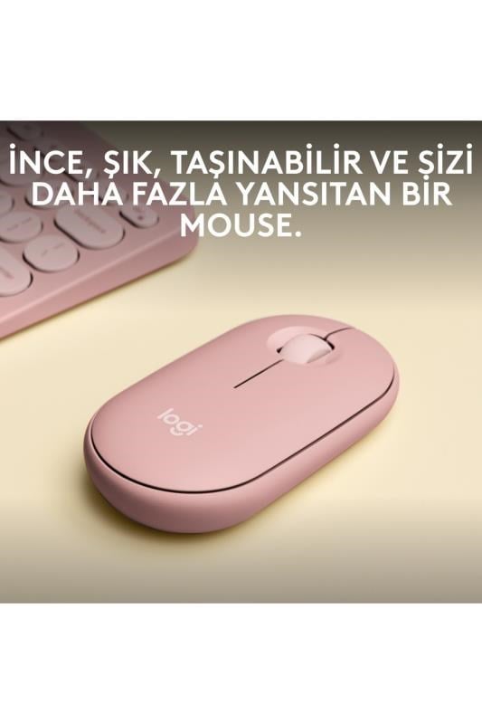 Logitech 910-007014 M350S Pebble 2 Pembe Bluetooth Optik Mouse