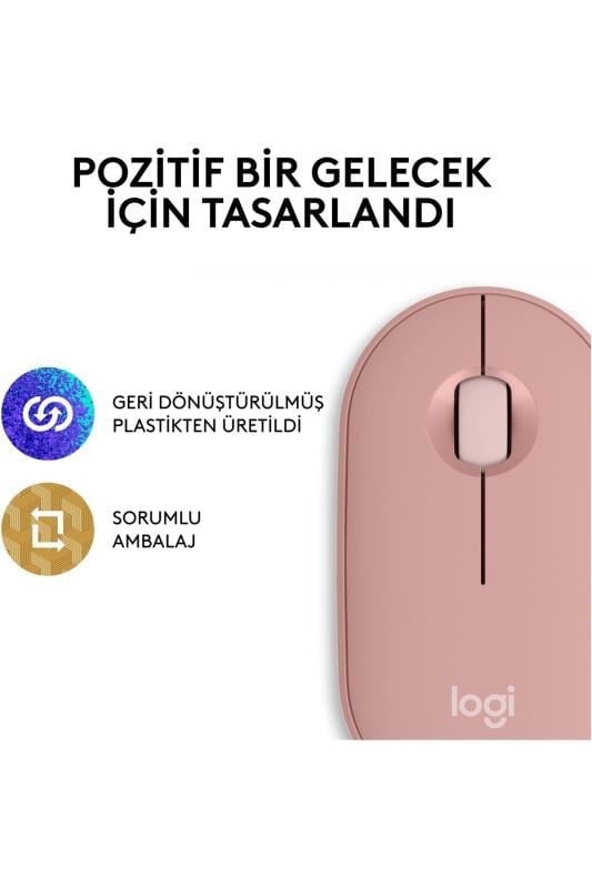 Logitech 910-007014 M350S Pebble 2 Pembe Bluetooth Optik Mouse