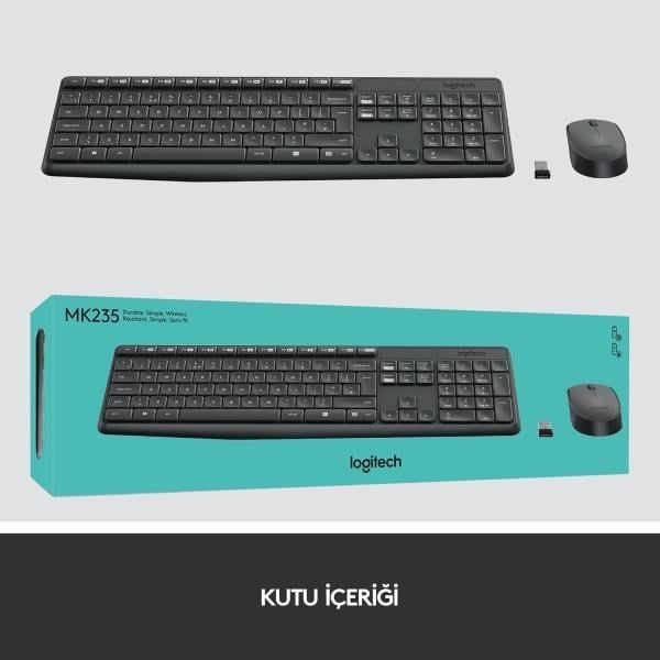 Logitech 920-007925 MK235 Kablosuz Klavye Mouse Set 