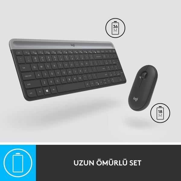 Logitech 920-009435 MK470 Siyah Kablosuz Klavye Mouse Seti