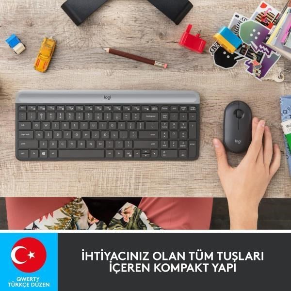 Logitech 920-009435 MK470 Siyah Kablosuz Klavye Mouse Seti