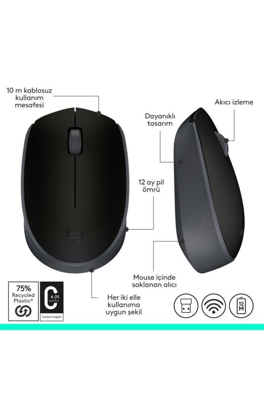 Logitech M171 Kablosuz Mouse Siyah 910-004424