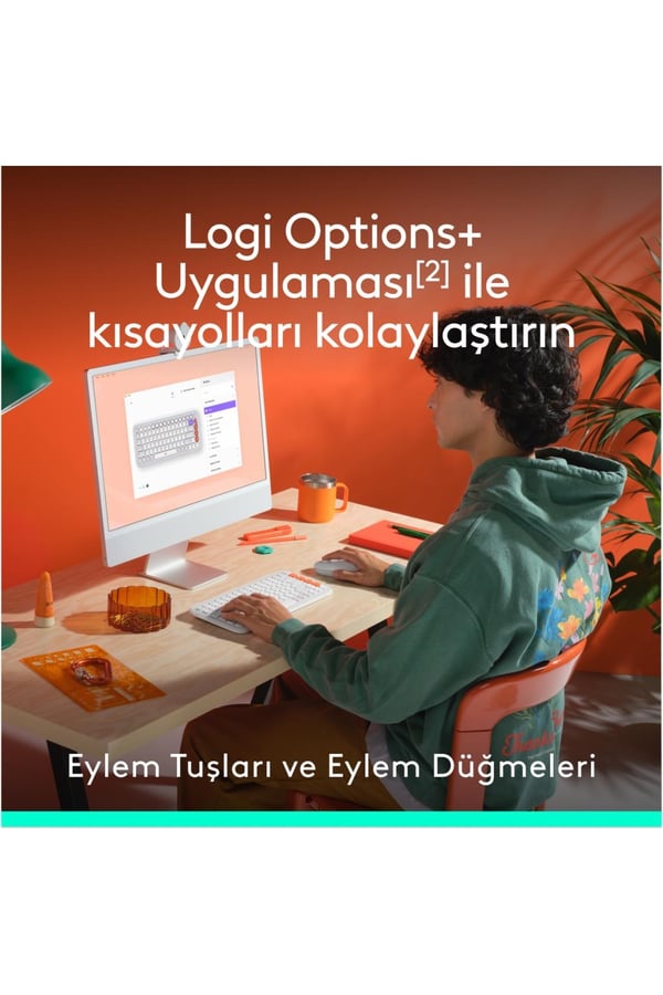 Logitech Pop Icon Combo 920-013076 Beyaz Kablosuz Klavye Mouse Seti
