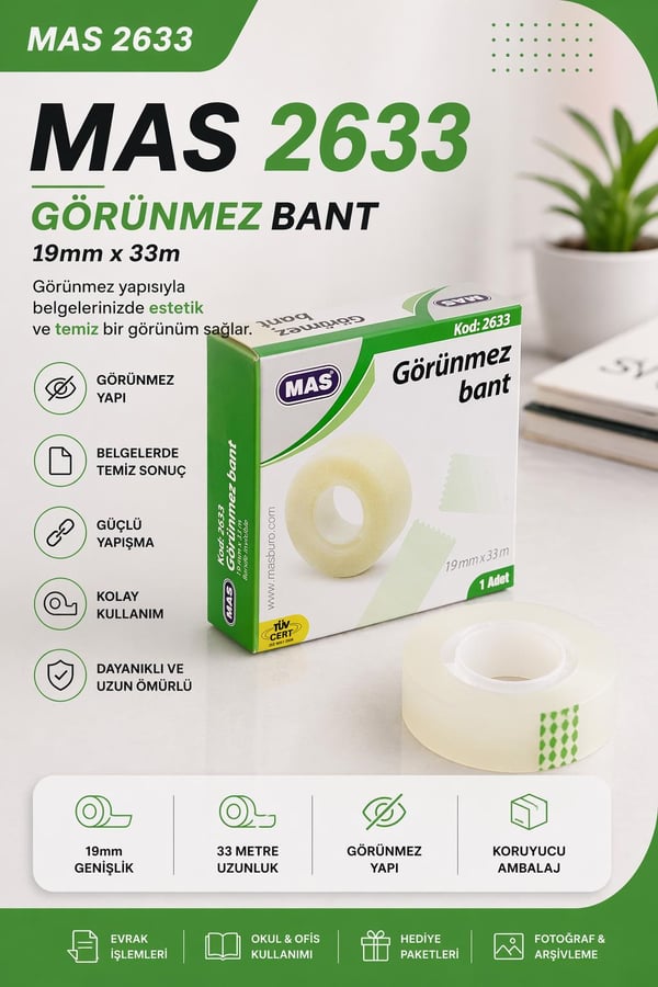 Mas 2633 Görünmez Bant 19*33