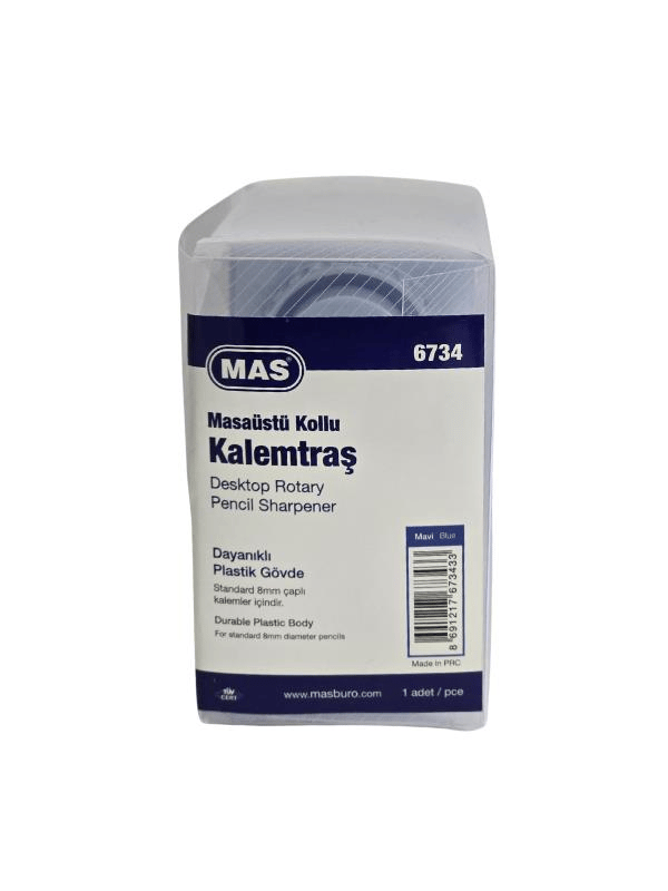 Mas 6734 Masaüstü Kollu Kalemtraş - Mavi