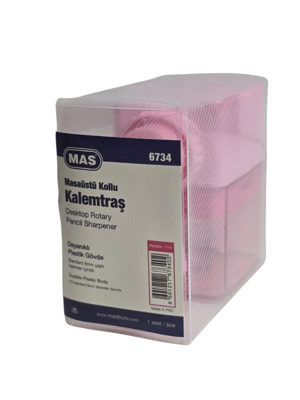 Mas 6734 Masaüstü Kollu Kalemtraş - Pembe