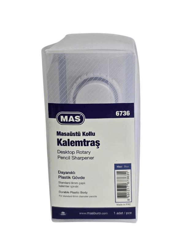 Mas 6736 Masaüstü Büyük Kollu Kalemtraş - Mavi