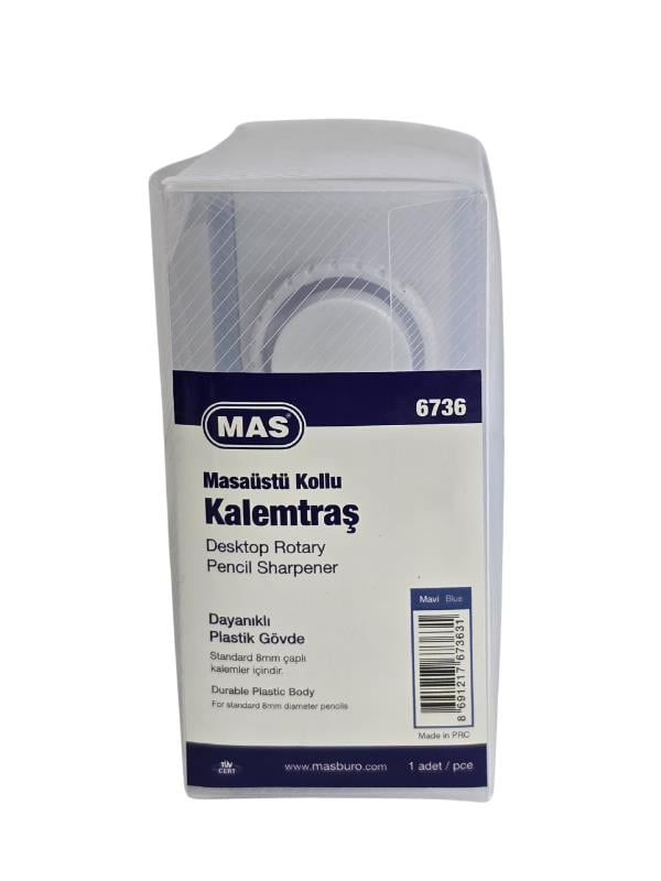 Mas 6736 Masaüstü Büyük Kollu Kalemtraş - Mavi