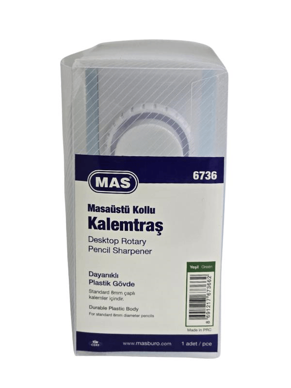 Mas 6736 Masaüstü Büyük Kollu Kalemtraş - AçıkMavi