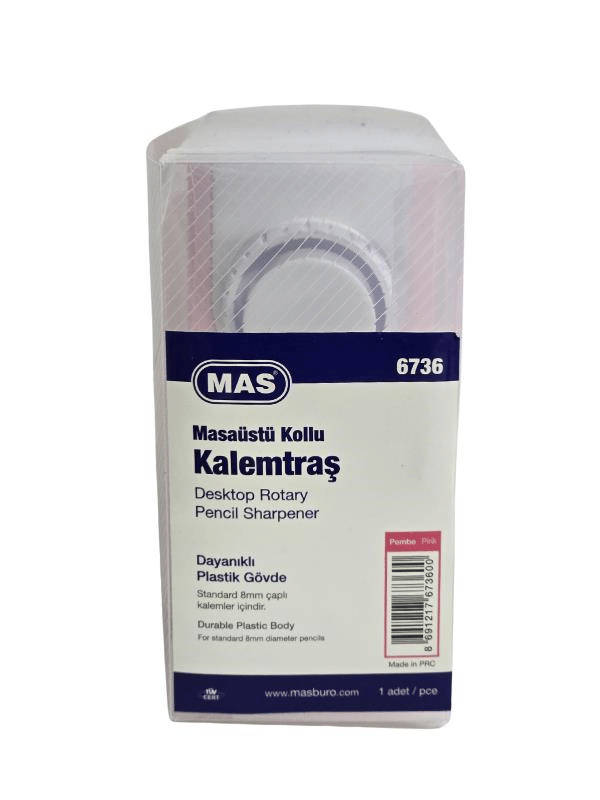 Mas 6736 Masaüstü Büyük Kollu Kalemtraş - Pembe