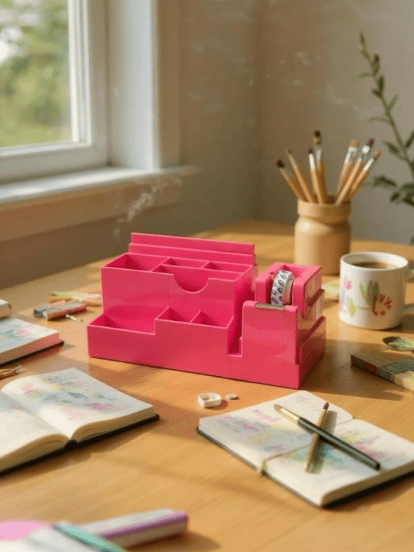 Mas 815 Pembe Masaüstü Organizer Kalemlik Seti