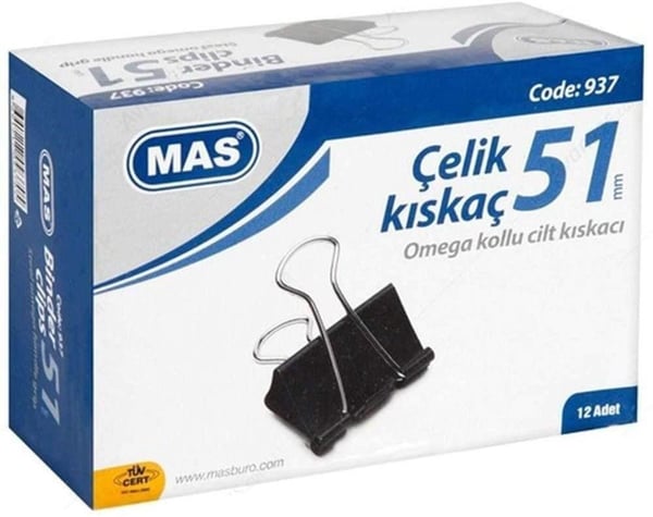Mas 937 Omega Çelik Kıskaç 51 Mm Siyah