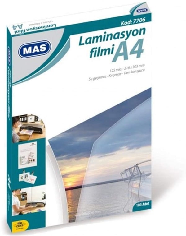Mas A4 Laminasyon Filmi 125 Mic 100'Lü