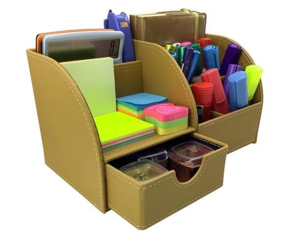 Masaüstü Düzenleyici Çekmeceli Organizer Kalemlik Pastel Safran ND-1058