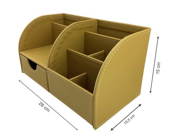 Masaüstü Düzenleyici Çekmeceli Organizer Kalemlik Pastel Safran ND-1058