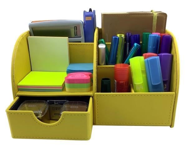 Masaüstü Düzenleyici Çekmeceli Organizer Kalemlik Pastel Sarı ND-1053