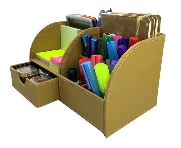 Masaüstü Düzenleyici Çekmeceli Organizer Kalemlik Pastel Safran ND-1058