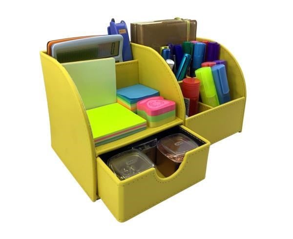 Masaüstü Düzenleyici Çekmeceli Organizer Kalemlik Pastel Sarı ND-1053