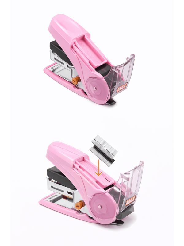 MAX SAKURI KİDS HD-10NLCK Pembe Mini Zımba Makinesi + Zımba Teli (20 Sayfaya Kadar)