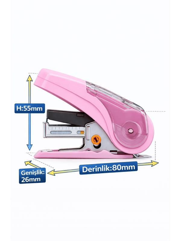 MAX SAKURI KİDS HD-10NLCK Pembe Mini Zımba Makinesi + Zımba Teli (20 Sayfaya Kadar)