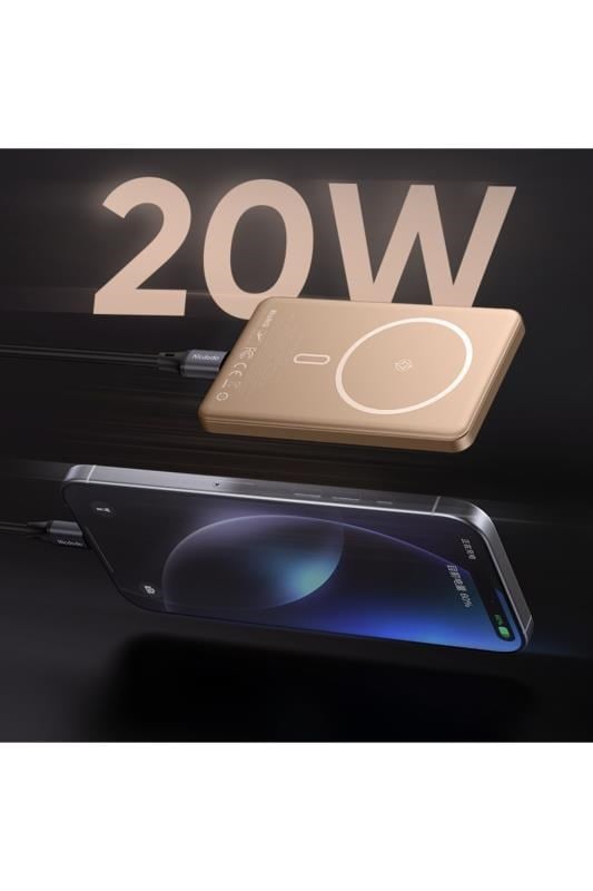 MCDODO MC-4642 5000mAh 20W Metal Ultra İnce Manyetik Kablosuz Powerbank