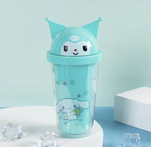 Mikro 450 ml Pipetli Kuromi Parti Bardak - Turkuaz