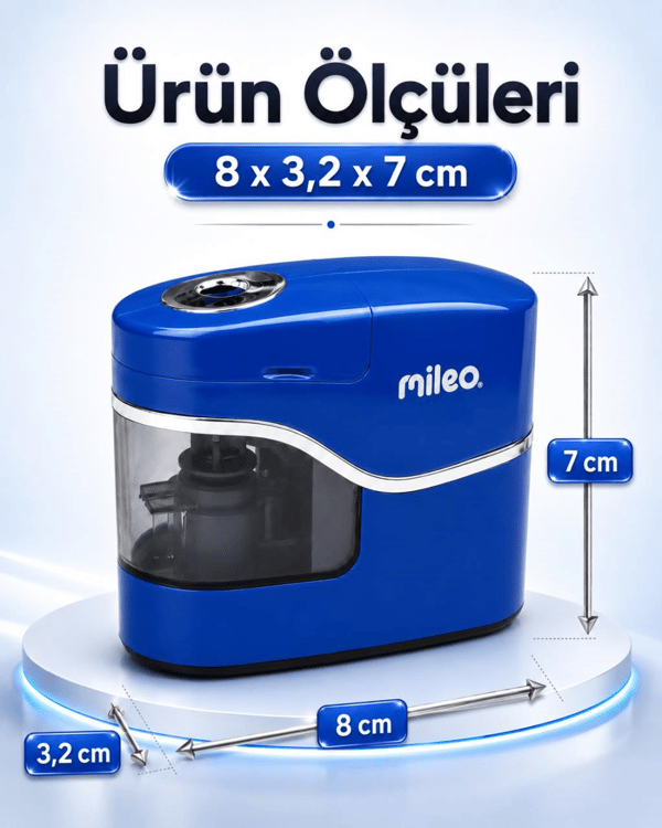 Mileo Pilli Otomatik Mavi Kalemtraş