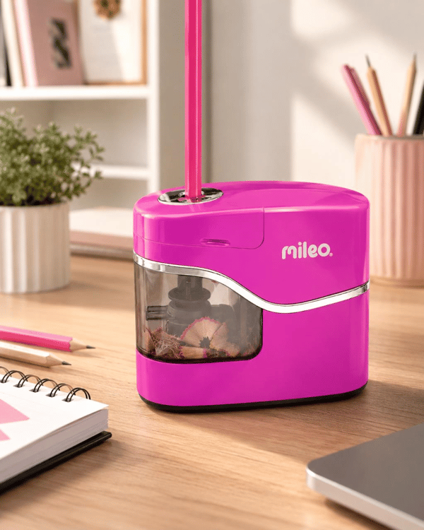 Mileo Pilli Otomatik Pembe Kalemtraş