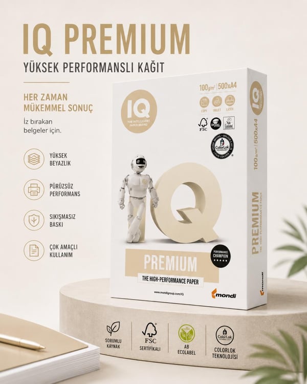 Mondi IQ Premium Fotokopi Kağıdı A4 100 g 500’lü